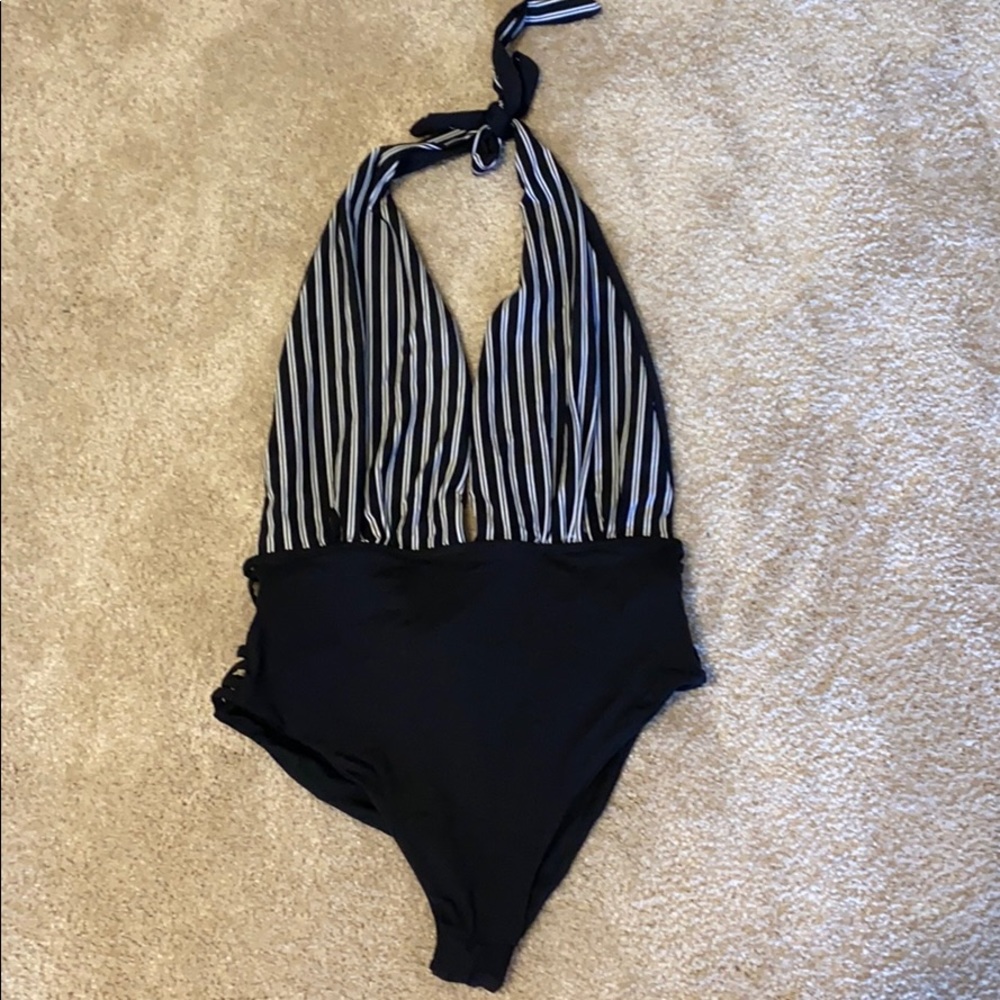 Subdued one piece bikini